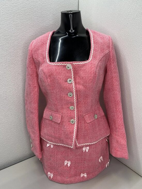 Cosette Di Ames Tweed Blazer & Skirt Set Women’s M - Picture 1 of 14